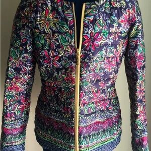 Lilly Pulitzer Multicolor Floral Puffer Jacket